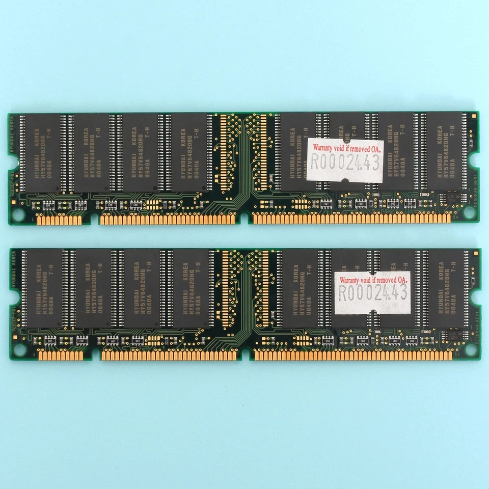 256MB SDRAM RAM 168 Pin (2x 128MB) PC133 133Mhz Double Sided Memory Hyundai - Image 2 of 2