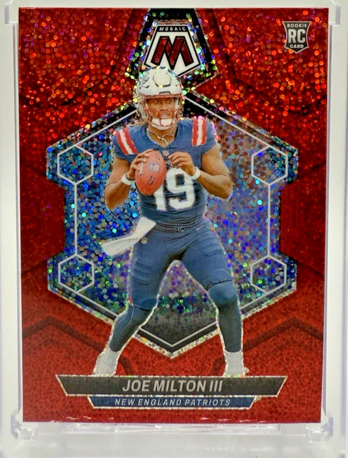 2024 Panini Mosaic RED SPARKLE Prizm Joe Milton III RC #397 SP Patriots