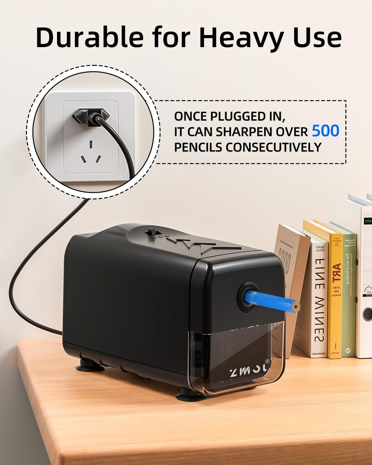 Zmol Electric Pencil Sharpener, Heavy Duty Sharpener for Colored Black 