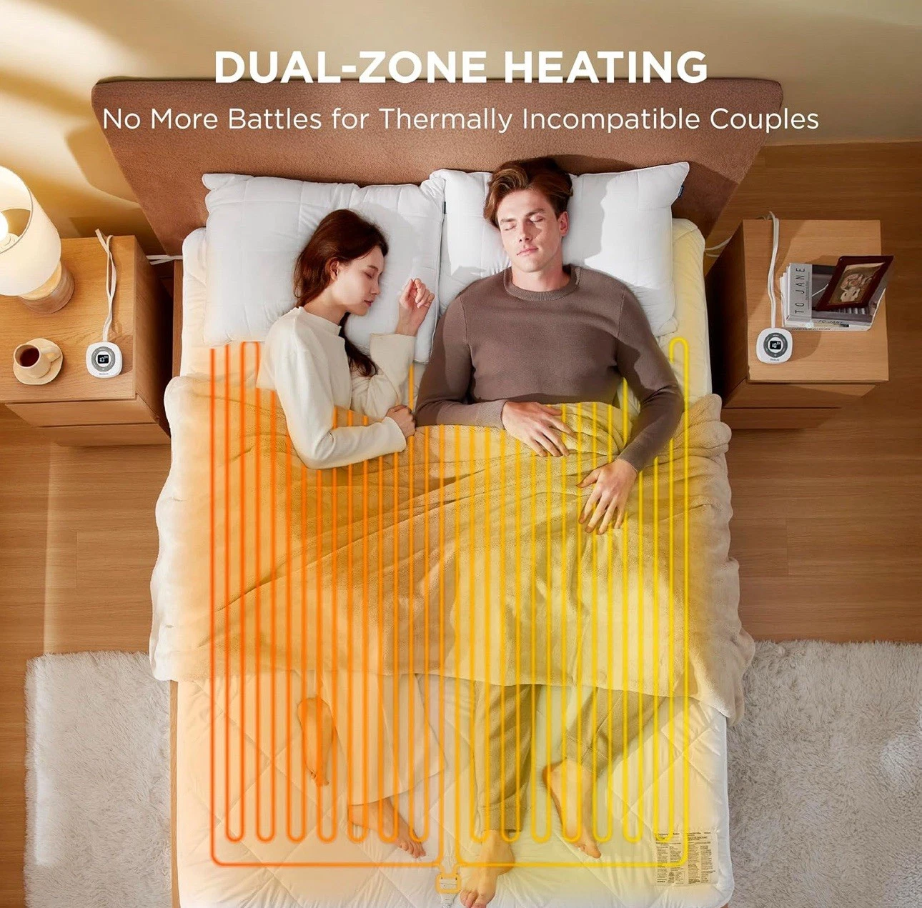 Premium Dual Zone Heating Mattress Pad Bed w/ Memory, 12 hr, Deep King, 78"x80"