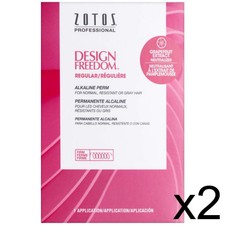 SALON BEAUTY ZOTOS DESIGN FREEDOM REGULAR ALKALINE HAIR PERM CURL FIRM 2 PACK