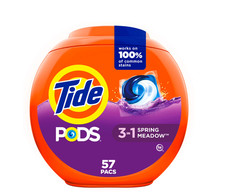 Tide PODS Laundry Detergent Soap Pacs, Spring Meadow Scent, 57 Count