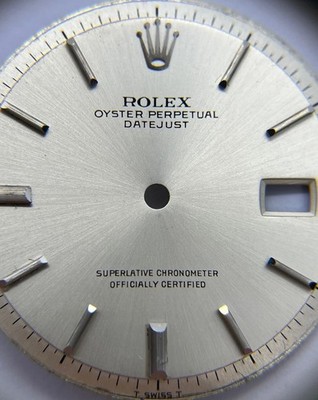 ORIGINAL ROLEX ZIFFERBLATT  DIAL DATEJUST 1603 1600 LUMELESS 1570 PIEPAN SILVER 