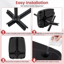Cantilever Umbrella Base 102kg Weighted Stand Wheels