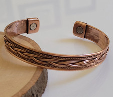 Pure Copper Magnetic Bracelet Copper Arthritis Therapy Cuff Bangle Braided