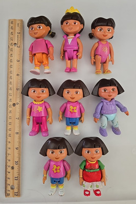8 Vintage Dora The Explorer Poseable Action Figurines