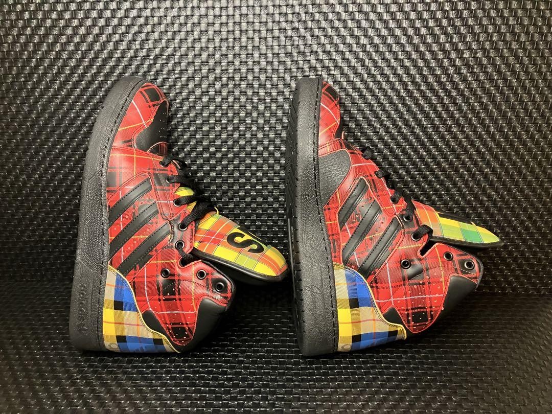 Adidas Jeremy Scott Instinct High Plaid Tartan Sneakers Size 11.5