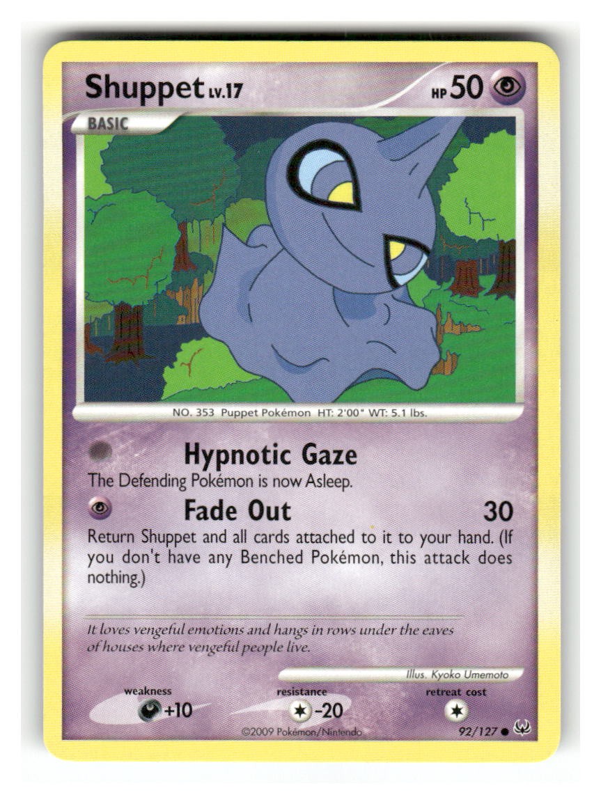 Shuppet 92/127 Common Platinum Pokemon Lightly Played