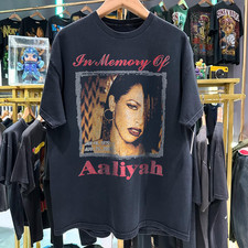 2001 Aaliyah In Memory Of 'Try Again' Washed T-Shirt Black L