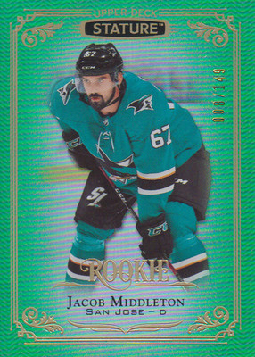 2019-20 Upper Deck Stature Green Jacob Middleton RC #008/149 - San Jose Sharks