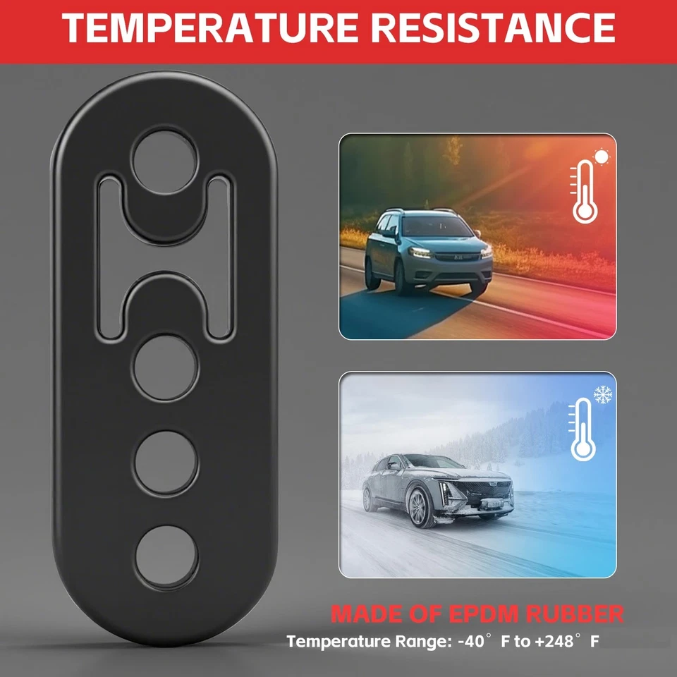 2x Soporte de montaje de tubo de escape de goma universal para automóvil 4 orificios ajustables Foto 4 de 4