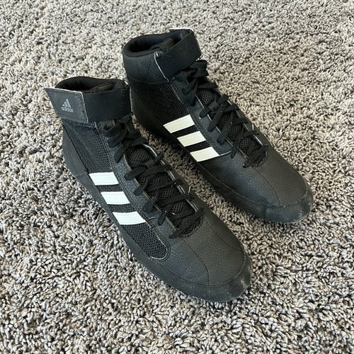 Adidas HVC 2 Wrestling Shoes Men's 7.5 MMA Boxing Black White AQ3325 - Picture 2 of 10
