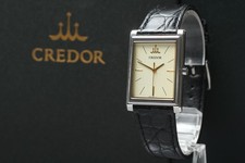  Near MINT Seiko Credor 8J81-0AK0 Square Tank Ivory Dial Quartz Men's Watch
