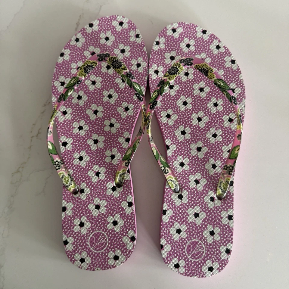 Vera Bradley Priscilla Pink Flip Flops Women's Large 9/10 Floral - Image 4 of 4