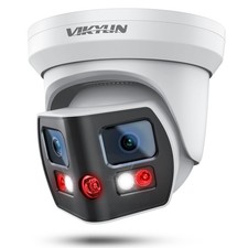 4K 8MP Dual Lens Poe IP Security Camera Outdoor with 180  Panoramic Wide Angl...