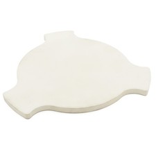 Hongso 17-5/8" Keramik Pizzastein für Holzkohle-Grill 18" ohne Beine, ELFENBEIN WEISS