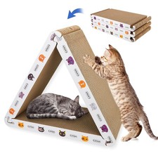 Cat Scratcher Cat Scratching Board - Foldable - Triangle, 6 Usable Sides Scra...