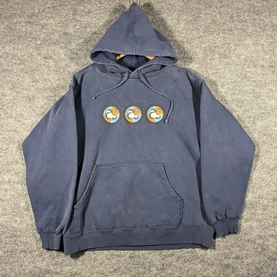 VTG Ambiguous Skate Surf Hoodie Sweatshirt Mens Large Y2K Blue Grunge 90s Snow