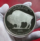 2001 Giant Buffalo - 1/2 Troy Pound (6 oz) .999 Fine Pure Silver Proof Round Bar