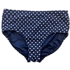 Lands End High-Waisted Swim Brief Sz 12 Lined Chlorine Resistant UV Protection