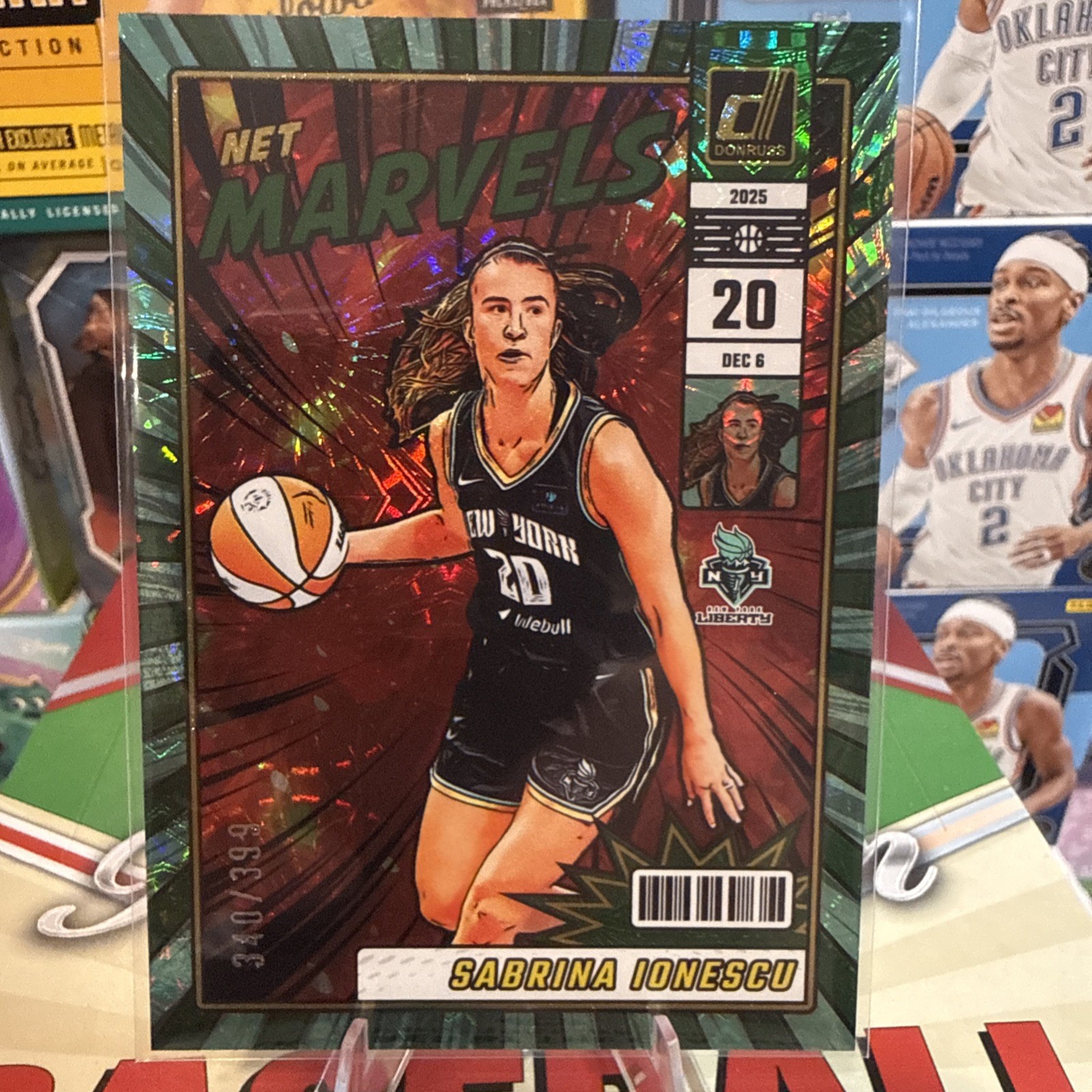 Sabrina Ionescu #7 Basketball Cards 2025 Panini Donruss WNBA Net Marvels trading card — raw and PSA graded price guide