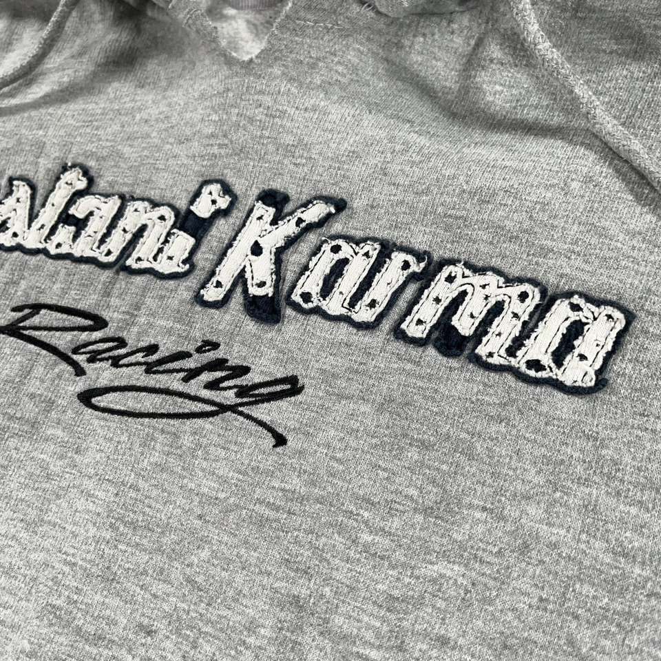 Sudadera con capucha vintage Instant Karma Racing para hombre grande L banderín ropa deportiva bordada Foto 4 de 4