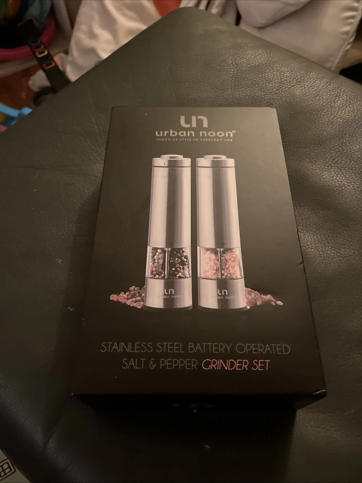 Urban noon Electric Salt and Pepper Grinder Set Battery Operated Stainless Steel