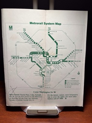 Metrorail System Map Washington DC Souvenir Map