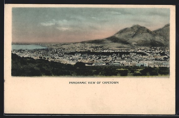 Old postcard Capetown, Panoramic View 
