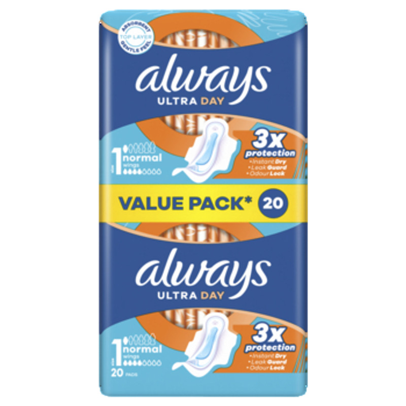 8700216171311 Always Podpaski Ultra Day Normal ze skrzydekami 20 szt Procter - 4190₽
