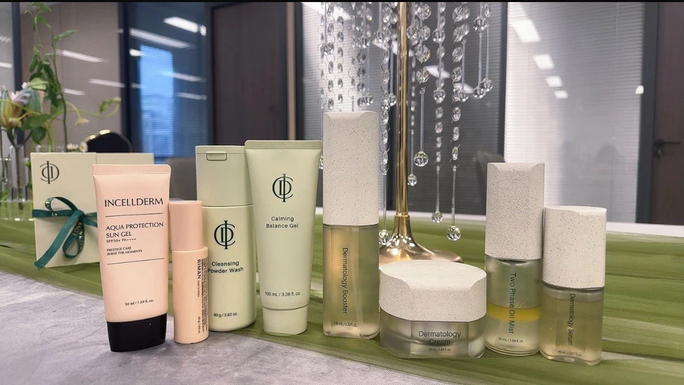 INCELLDERM Dermatology Booster Serum Cream Oil-Mist Balance Sun Gel BB 8PCS Set - Image 2 of 3