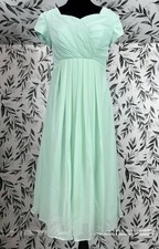 Elegant Mint Green Bridesmaid Midi Dress Sz M (10) Wedding Cocktail Rehearsal #C