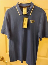 Reebok Men's Logo Polo Short Size Small Royal Blue With White Accent New With...