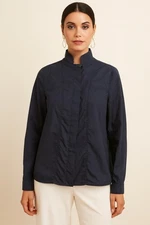 Derek Lam 10 Crosby Womens Navy Button Pleated Sleeve Shirt Size 8 Designer