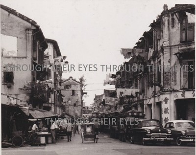 Original photo street scene  Hong Lim road China town Singapore   1962
