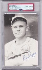 Ray Pepper St Louis Cardinals & Browns Postcard PSA DNA Auto 10 Gem Mint