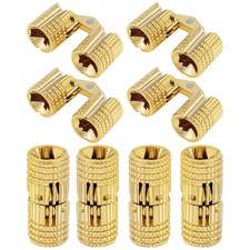 8 Pack 8mm Concealed Brass Barrel Hinges for DIY Jewelry Boxes and Crafts