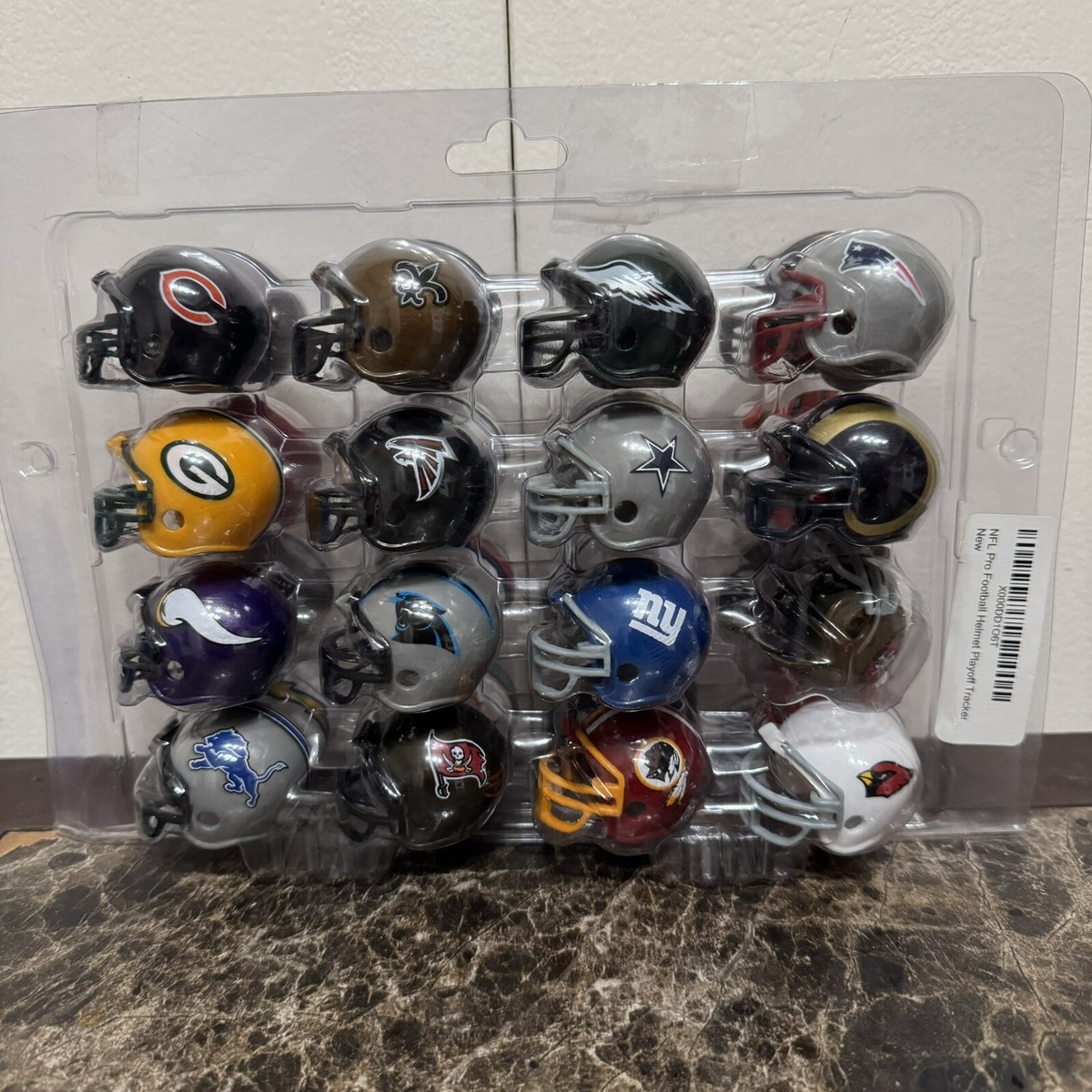 NFL Mini Helmet Tracker Set With Regular Season And Playoff Display Board  New