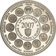 [#182207] France, Medal, L'Europe des XXVII, La Slovénie entre dans l'Euro, Poli