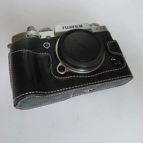 Bottom Leather Half Camera Case Bag Cover For Fuji Fujifilm X-T3 XT3 XT2 X-T2 - Picture 2 of 7