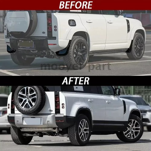 Gloss Black Mud flaps Mudguards Fenders Fits for Defender 90 110 2020-2024 - Foto 5 di 6