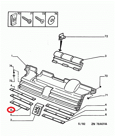 GENUINE PEUGEOT 405 FRONT BUMPER GRILLE MOULDING / TRIM - Picture 4 of 4