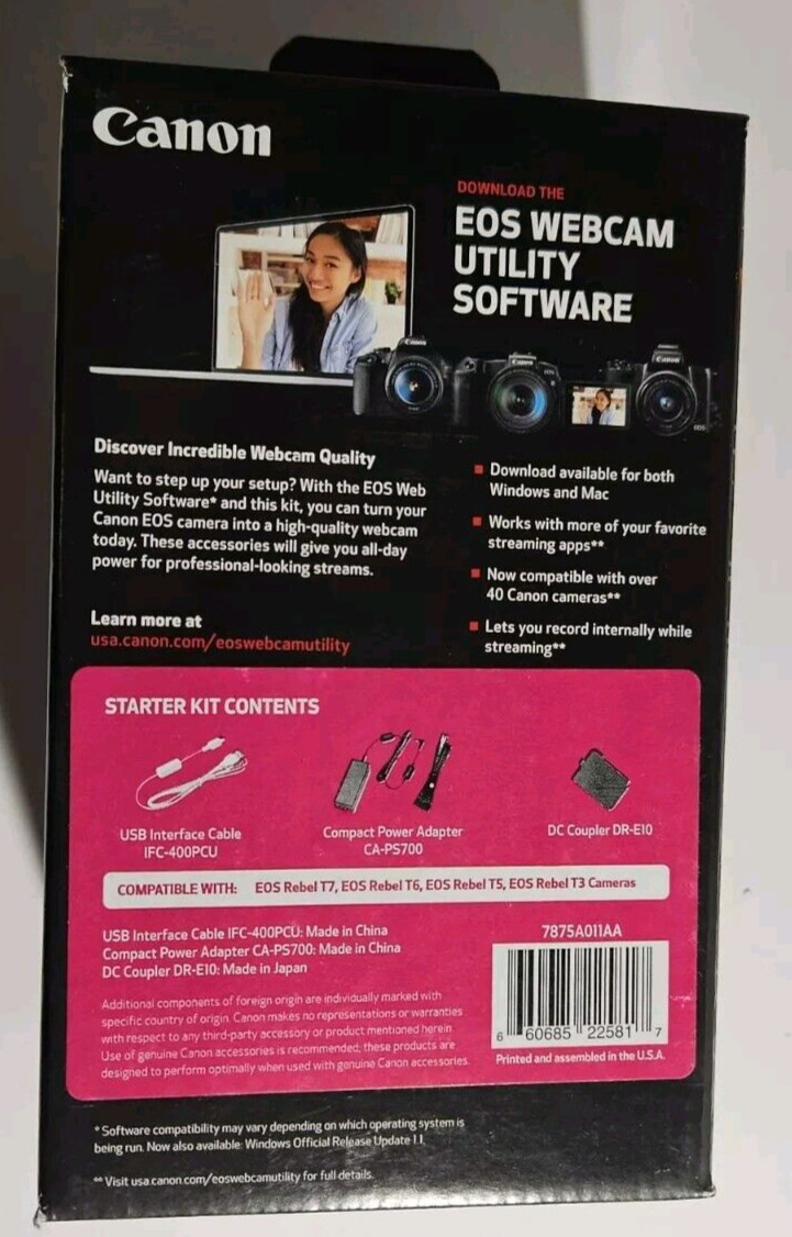 Canon Eos Webcam Utility Use Mirrorless Camera As Webcam Webcam