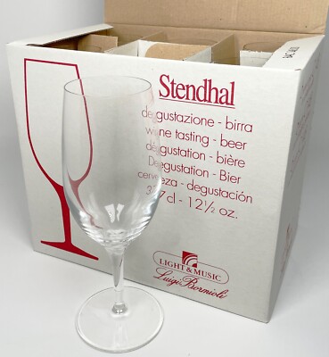 SET OF 6 - Luigi Bormioli Italy Stendhal Wine tasting Glasses 12.5 oz Beer