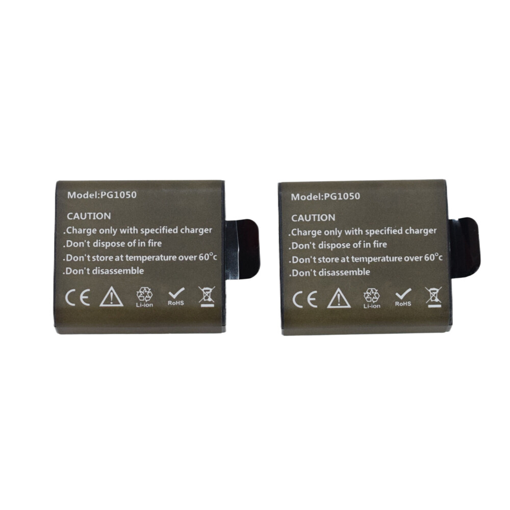 2Pack LI-ION 3.7v 1050mAh Battery for Campark X20 ,X15 V20