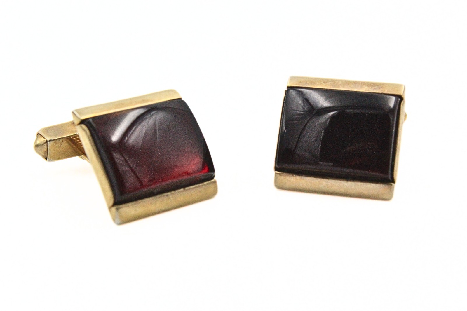 Antique Art Deco Swank Signed Rectangular Cranber… - image 3