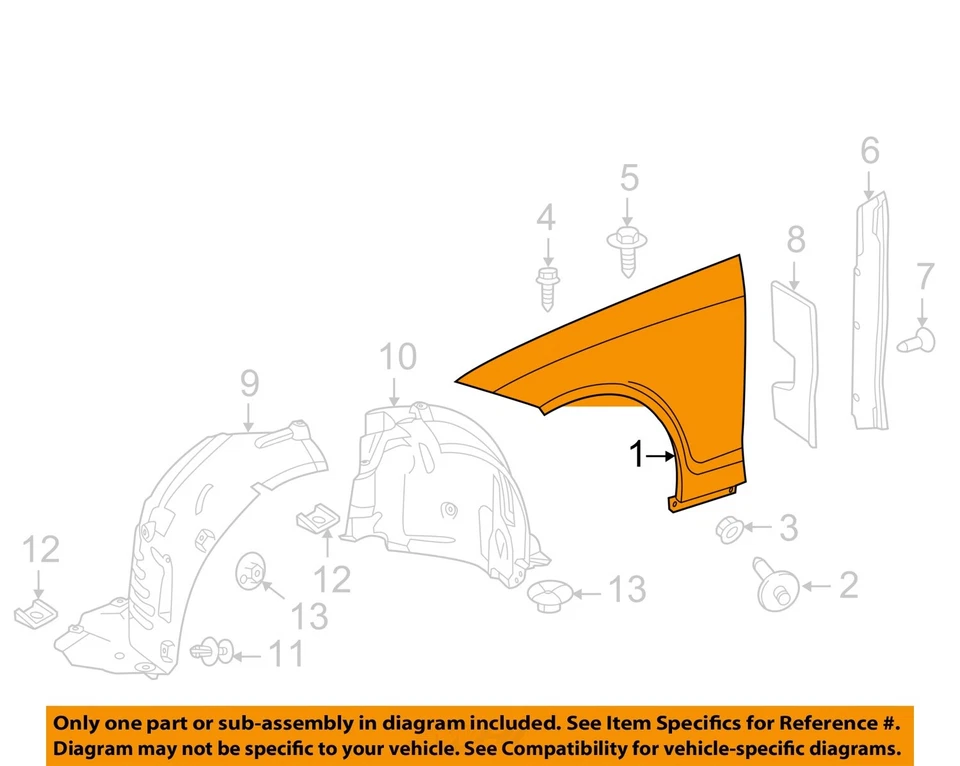 2012 2017 Mercedes CLS550 OEM passageiro direito Fender 963 cinza índio - Imagem 3 de 4