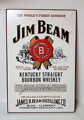 Jim Beam - Kentucky Straight Bourbon Whiskey  Pub Bar Man Cave Rec Room 