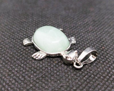 Ciondolo Tartaruga Con Pietra Di Giada Verde 100% Vera Pietra Di - Foto 6