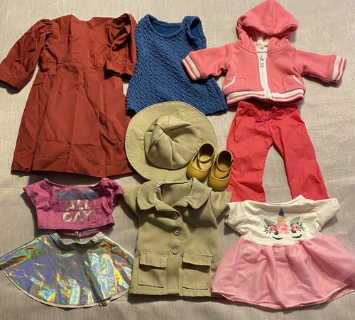 Lot 18” Doll Clothes Outfits Dresses Skirts Shoes Boots Jackets Christmas Lot - Picture 6 of 9